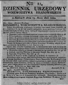 Dziennik Rządowy Województwa Krakowskiego 1825, nr 22