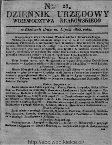 Dziennik Rządowy Województwa Krakowskiego 1825, nr 28