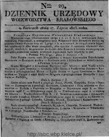 Dziennik Rządowy Województwa Krakowskiego 1825, nr 29