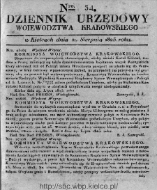 Dziennik Rządowy Województwa Krakowskiego 1825, nr 34