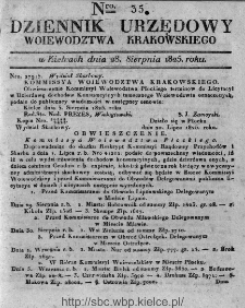 Dziennik Rządowy Województwa Krakowskiego 1825, nr 35