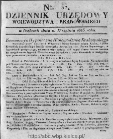 Dziennik Rządowy Województwa Krakowskiego 1825, nr 37