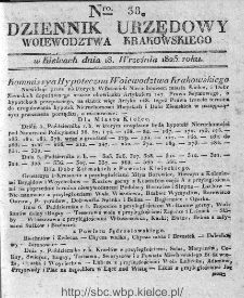 Dziennik Rządowy Województwa Krakowskiego 1825, nr 38
