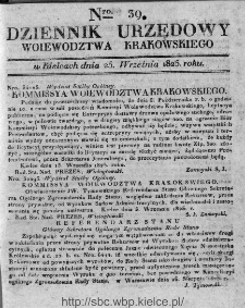 Dziennik Rządowy Województwa Krakowskiego 1825, nr 39