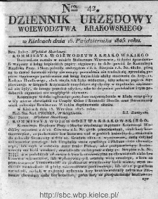 Dziennik Rządowy Województwa Krakowskiego 1825, nr 42