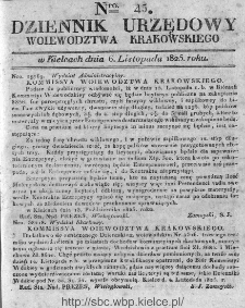 Dziennik Rządowy Województwa Krakowskiego 1825, nr 45