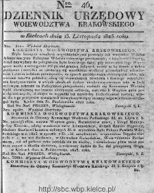 Dziennik Rządowy Województwa Krakowskiego 1825, nr 46