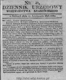 Dziennik Rządowy Województwa Krakowskiego 1825, nr 48