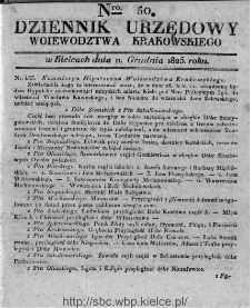 Dziennik Rządowy Województwa Krakowskiego 1825, nr 50