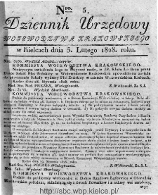 Dziennik Urzędowy Województwa Krakowskiego 1828, nr 5