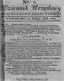 Dziennik Urzędowy Województwa Krakowskiego 1828, nr 6