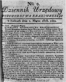 Dziennik Urzędowy Województwa Krakowskiego 1828, nr 9