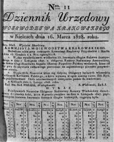Dziennik Urzędowy Województwa Krakowskiego 1828, nr 11