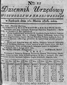 Dziennik Urzędowy Województwa Krakowskiego 1828, nr 12