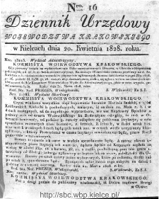 Dziennik Urzędowy Województwa Krakowskiego 1828, nr 16