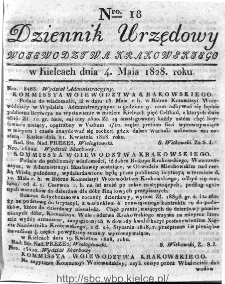 Dziennik Urzędowy Województwa Krakowskiego 1828, nr 18