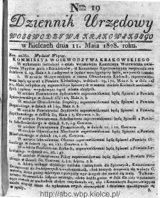 Dziennik Urzędowy Województwa Krakowskiego 1828, nr 19