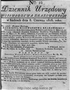 Dziennik Urzędowy Województwa Krakowskiego 1828, nr 23