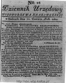 Dziennik Urzędowy Województwa Krakowskiego 1828, nr 25