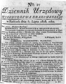 Dziennik Urzędowy Województwa Krakowskiego 1828, nr 27