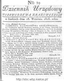 Dziennik Urzędowy Województwa Krakowskiego 1828, nr 39