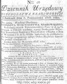 Dziennik Urzędowy Województwa Krakowskiego 1828, nr 40