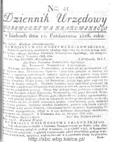 Dziennik Urzędowy Województwa Krakowskiego 1828, nr 41