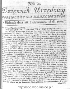 Dziennik Urzędowy Województwa Krakowskiego 1828, nr 43