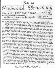 Dziennik Urzędowy Województwa Krakowskiego 1828, nr 44
