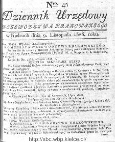 Dziennik Urzędowy Województwa Krakowskiego 1828, nr 45
