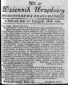 Dziennik Urzędowy Województwa Krakowskiego 1828, nr 47