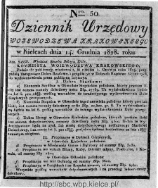 Dziennik Urzędowy Województwa Krakowskiego 1828, nr 50