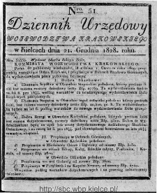Dziennik Urzędowy Województwa Krakowskiego 1828, nr 51