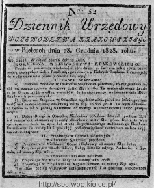 Dziennik Urzędowy Województwa Krakowskiego 1828, nr 52