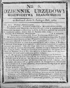 Dziennik Urzędowy Województwa Krakowskiego 1826, nr 6