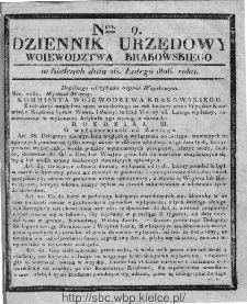 Dziennik Urzędowy Województwa Krakowskiego 1826, nr 9