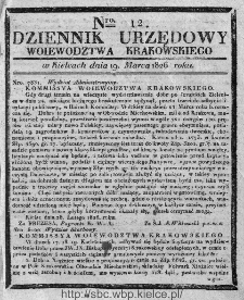 Dziennik Urzędowy Województwa Krakowskiego 1826, nr 12