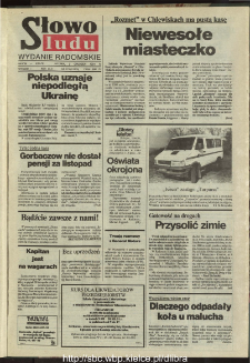 Słowo Ludu : dziennik Polskiej Zjednoczonej Partii Robotniczej, 1991 R.XLII, nr 279 (radomskie pismo codzienne)