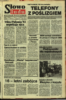 Słowo Ludu,1992 R.XLIII, nr 222 (wydanie radomskie)