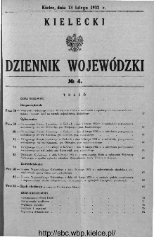 Kielecki Dziennik Wojewódzki 1932, nr 4