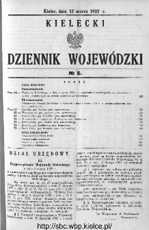 Kielecki Dziennik Wojewódzki 1932, nr 6