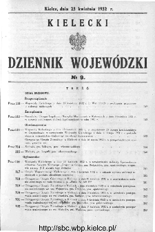 Kielecki Dziennik Wojewódzki 1932, nr 9