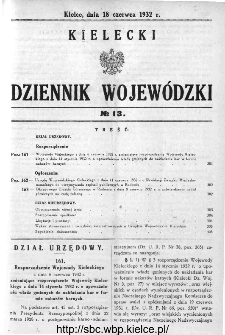 Kielecki Dziennik Wojewódzki 1932, nr 13