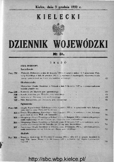 Kielecki Dziennik Wojewódzki 1932, nr 31