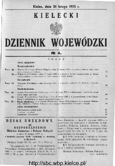 Kielecki Dziennik Wojewódzki 1933, nr 4