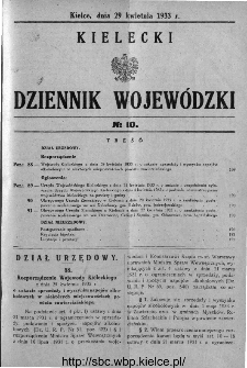 Kielecki Dziennik Wojewódzki 1933, nr 10