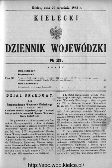 Kielecki Dziennik Wojewódzki 1933, nr 23