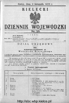 Kielecki Dziennik Wojewódzki 1933, nr 28