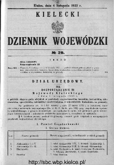 Kielecki Dziennik Wojewódzki 1933, nr 29