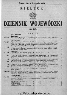 Kielecki Dziennik Wojewódzki 1933, nr 30